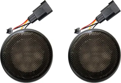 Zdjęcie produktu dla Zestaw kierunkowskazów w grillu LED czarny z certyfikatem przedni grill Jeep Wrangler JK 07-18