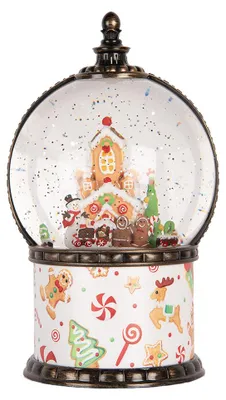 Zdjęcie produktu dla Clayre & Eef Ozdoba świąteczna z oświetleniem LED i muzyką, Ø 12x21 cm / 3xAA, biała, tworzywo sztuczne