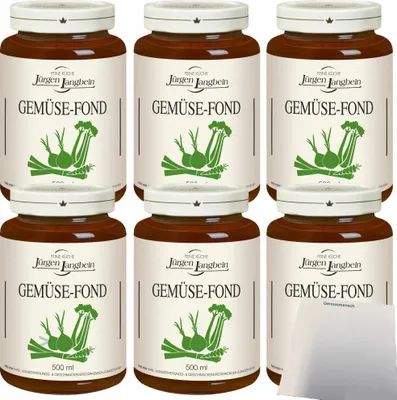 Produktbild von Jürgen Langbein Gemüse-Fond 6er Pack (6x500ml Glas) + usy Block