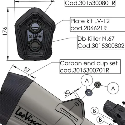 Produktbild von LeoVince Auspuffrohr Ersatzteil S1309 für LeoVince S15300B S15300 S15300T