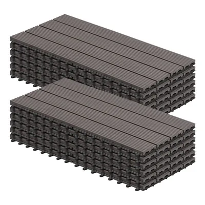 Produktbild von WOLTU 12er-Set WPC Terrassenfliesen Terrassendielen Holz-Optik 30x60cm, Fliese Bodenfliese Klickfliese Bodenbelag Coffee