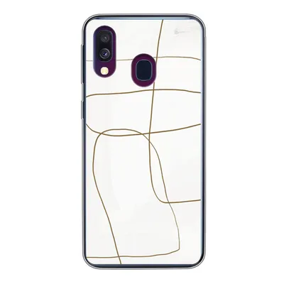 Produktbild von MuchoWow® Handyhülle Schutzhülle Hülle für Samsung Galaxy A40 Kunst - Braun - Weiß - Abstrakt Silikon Softcase Handy Hülle - Handy-Tasche
