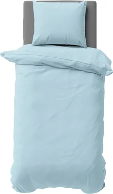 Produktbild von 2 teilige Uni Bettwäsche 135x200 cm Hellblau Einfarbig Mikrofaser Bettbezug Garnitur Set