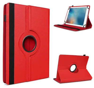 Produktbild von Tablet Hülle für Doogee U9 U10 U11 /Pro Tasche Schutzhülle Case 360 Grad DrehbarFarbe 360 Uni:Rot