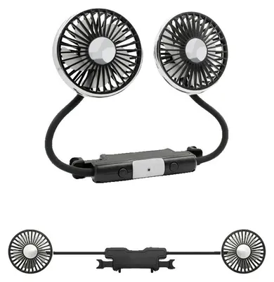 Immagine prodotto di Ventilatore da auto, 3 velocità, regolabile a 360°, ventilatore