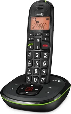 Produktbild von Doro Phone EASY 105W Strahlungsarmes Schnurlostelefon mit Anrufbeantworter, Rufnummernanzeige, 10h Sprechzeit, 4 Tage Standby, Freisprechfunktion, DECT
