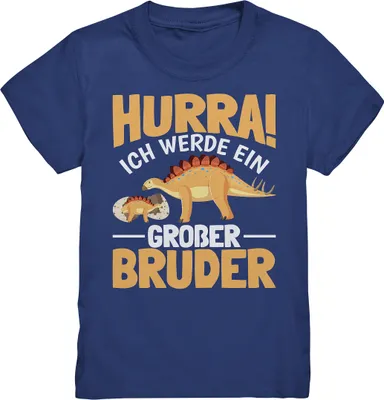 Produktbild von Hurra Großer Bruder Dinosaurier Shirt – Indigo / 110/116 (5-6)