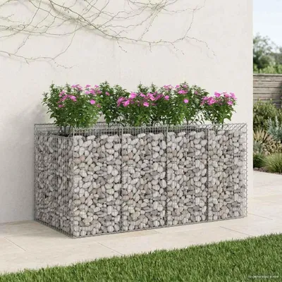 Obrázek produktu pro Maison Exclusive – Vyvýšené záhony z pletiva (gabiony), 2 kusy, rozměry 200 x 100 x 100 cm, pozinkovaná ocel