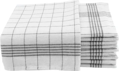 Produktbild von 10er Set Geschirrtücher 50x70 cm 100% Baumwolle 60g Spühltuch Küchentücher Abwaschlappen anthrazit