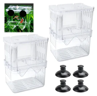 Productafbeelding van Kweekbak voor aquaria, 2 stuks, voor babyvissen en garnalen, 10 x 7 x 13 cm