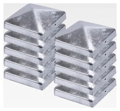 Produktbild von Zaunpfosten mit Pyramidenkappe verzinkt 91 x 91 mm
