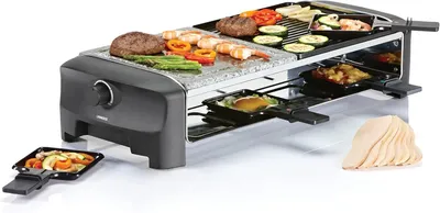Produktbild von Grill/Steingrill für bis zu 8 Personen – mit 8 Pfännchen und regelbarem Thermostat, 162820 01.162820.01.001, schwarz