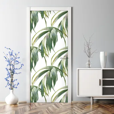 Produktbild von Dekorative Klebefolie selbstklebend Tapete Türposter Exotische Blätter 85 x 200 cm