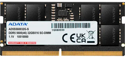 Image de Mémoire pour ordinateur portable ADATA, 32 Go DDR5, 5600 MHz CL46