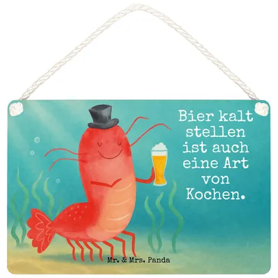 Produktbild von Mr. & Mrs. Panda Schild Hummer Weizen Design DIN A6 - Weiß - Geschenk, Kneipe, Kochen, holzbild, Garnelen, Türschild, Holzschild, Meer, wandtafel, Wirtschaft, Gasthaus