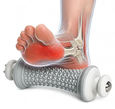 Produktbild von Fußroller-Massagegerät zur Linderung von Plantarfasziitis, Grau