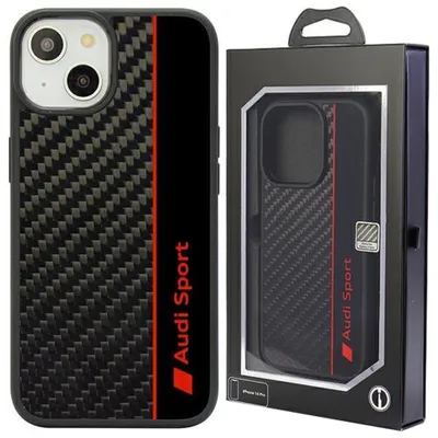 Produktbild von Audi Carbon Fiber Stripe iPhone 14 6,1  schwarz/schwarzes Hardcase AUS-TPUPCIP14-R8/D1-BK Handyhülle