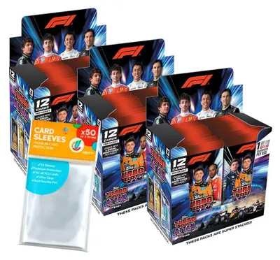 Zdjęcie produktu dla Zestaw Turbo Attax Formuła 1 2026 - 3 opakowania zbiorcze (72 boostery) + ekskluzywne etui kolekcjonerskie