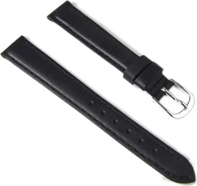 Produktbild von Ersatzband Uhrenarmband Leder Büffel-Kalb schwarz 14mm