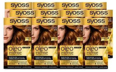 Obrázok produktu pre 12 ks SYOSS Oleo Intense 6-78 trvalá farba na vlasy, medená blond – výhodný balík – 12 kusov