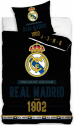 Produktbild von Bettwäsche 160x200 cm Real Madrid Baumwolle mit Kissenbezug 70x80 cm