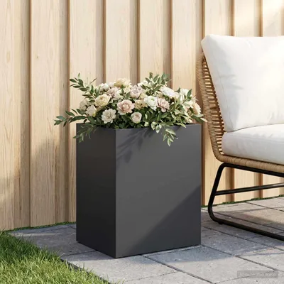 Immagine prodotto di Maison Exclusive - Vaso da giardino nero, 40 x 30 x 50 cm, acciaio laminato a freddo