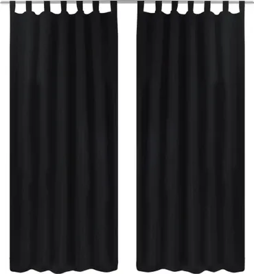Zdjęcie produktu dla Zasłony z satyny 2-częściowe 140 x 225 cm czarne