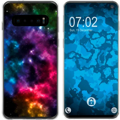 Produktbild von PhoneNatic Case kompatibel mit Samsung Galaxy S10 Silikon-Hülle Space Nebula M8