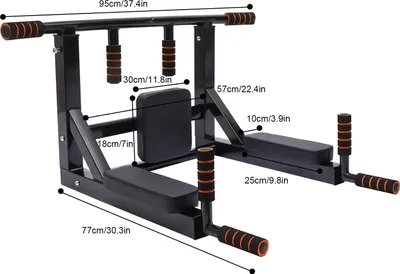 Zdjęcie produktu dla Drążek do podciągania, do montażu na ścianie, nośność do 200 kg, czarny