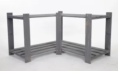 Produktbild von Eckregal PINEPEAK | HxBxT 50x85x38cm | 2 Fachboden | 1,2cm dickes Kiefernholz | Grau