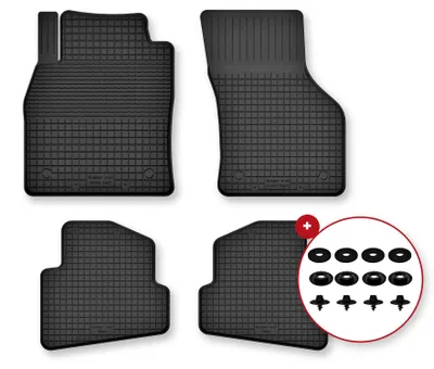 Produktbild von Gummi-Fußmatten für Audi Q3 2019- – 4-tlg, Schwarz, Semi-Universal, angepasst – Wielganizator Semi-Universal