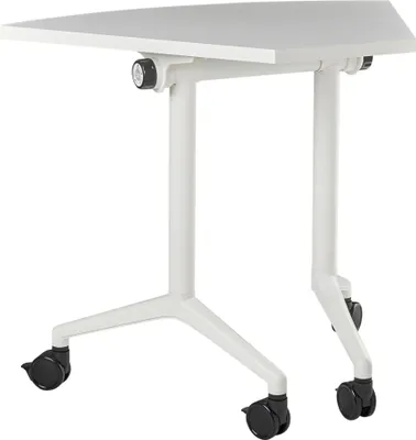 Zdjęcie produktu dla BELIANI Biurko składane narożne białe metalowe blat MFC 90 x 64 cm z kółkami mobilne nowoczesny wygląd