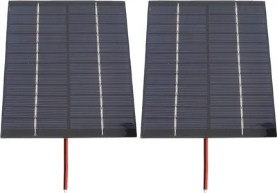 Zdjęcie produktu dla 2 sztuki 2 W 12 V panel słoneczny 110 x 136 mm polikrystaliczna ładowarka krzemowa z kablem elektronicznym