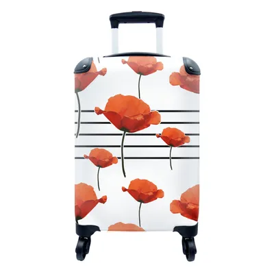 Obrázek produktu pro Kufr Příruční zavazadlo na kolečkách Malý cestovní kufr na 4 kolečkách Hudba - Nutbar - Poppy - Velikost kabiny < 55x40x23 cm a 55x40x20 cm -