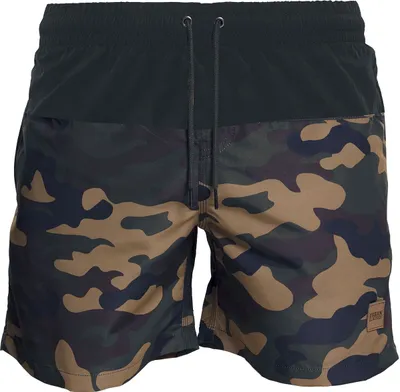 Produktbild von Urban Classics Badeshort Herren Block Swim Shorts woodland/schwarz 3XL