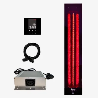 Immagine prodotto di SET riscaldatore radiante a infrarossi InfraROTmed MAX© radiatore posteriore 500W + icona di controllo 1 TOUCH, per sauna e cabina a infrarossi, riscaldatore radiante a spettro completo, calore profondo