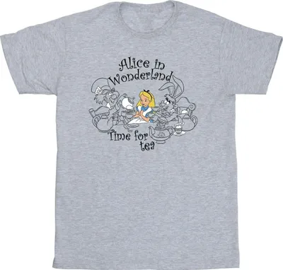 Produktbild von Disney - "Alice In Wonderland Time For Tea" T-Shirt für Herren BI10497 (XXL) (Grau)
