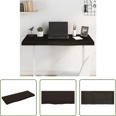 Produktbild von The Living Store Tischplatte Dunkelbraun 100x40x(2-6)cm Massivholz Eiche