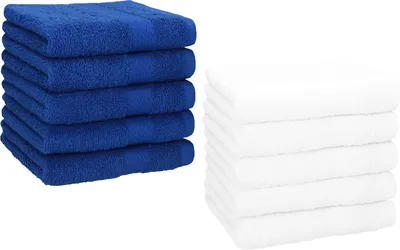 Produktbild von Betz 10 Stück Seiftücher 30x30 cm PREMIUM 100% Baumwolle  Farbe: royalblau und weiß