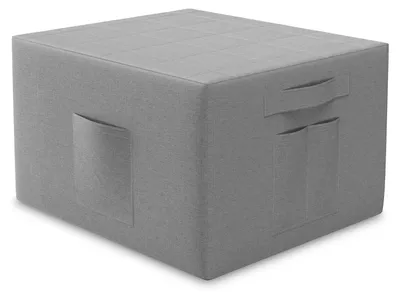 Produktbild von ELONEO Husse für Klappmatratze 75x195x15 cm, mit Seitentaschen, waschbar, Schonbezug für Gästematratze, Macht die Faltmatratze zum modernen Sitzhocker, grau
