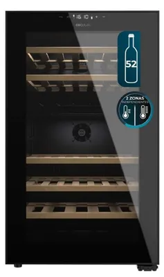 Produktbild von Cecotec Bolero GrandSommelier Duo 52000, Weinkühler mit Kompressor, Integriert, 52 Flasche(n), G, Schwarz, Schwarz