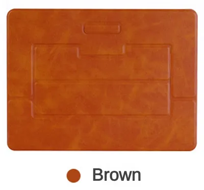 Immagine prodotto di Supporto pieghevole multifunzionale in pelle per cellulare, tablet e laptop, idrorepellente, stabile, da tavolo, regolabile, portatile, marrone