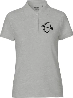 Produktbild von Huuraa Damen Polo Shirt Schütze Sternzeichen Symbol XL Sport Grey Bio Baumwolle Fairtrade Poloshirt Geschenkidee