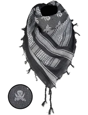 Produktbild von Mil-Tec Halstuch, "Shemagh", Skull, schwarz-weiß