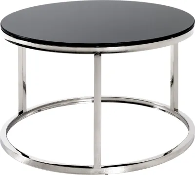 Produktbild von HAKU Beistelltisch Couchtisch edelstahl, schwarz - Edelstahl, Sicherheitsglas 8 mm, B/H/T: 60x36x60 cm