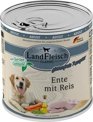 Produktbild von Landfleisch Ente & Reis Nassfutter, 6x800g