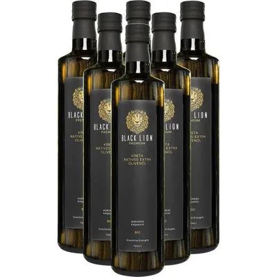 Produktbild von Black Lion Olivenöl aus Kreta – 6x 750ml – extra nativ, kaltgepresst & fruchtig-mild – Premium Olivenöl