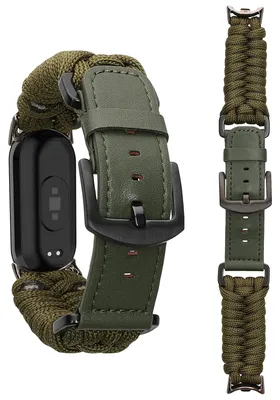 Produktbild von kwmobile Ersatzarmband geflochten kompatibel mit Xiaomi Mi Band 10 / Mi Band 9 / 8 Armband - Fitnesstracker Sportarmband aus Kunstleder mit