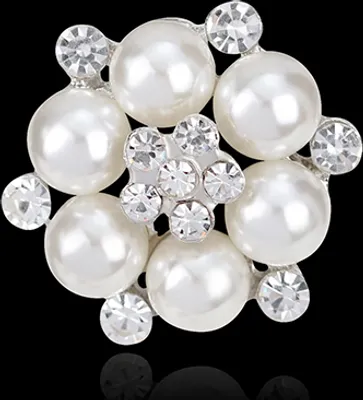 Produktbild von Elegante Schal Braut Hochzeit Strass Imitation Perle Brosche Pin Schmuck Dekor