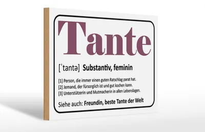 Produktbild von Holzschild Spruch 30x20cm Tante Freundin beste Tante Welt